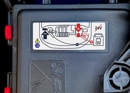 Instructielabel autobatterij